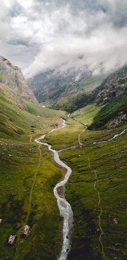 [2436x1125]山川 平原 云层 自然美景 苹果手机壁纸图片