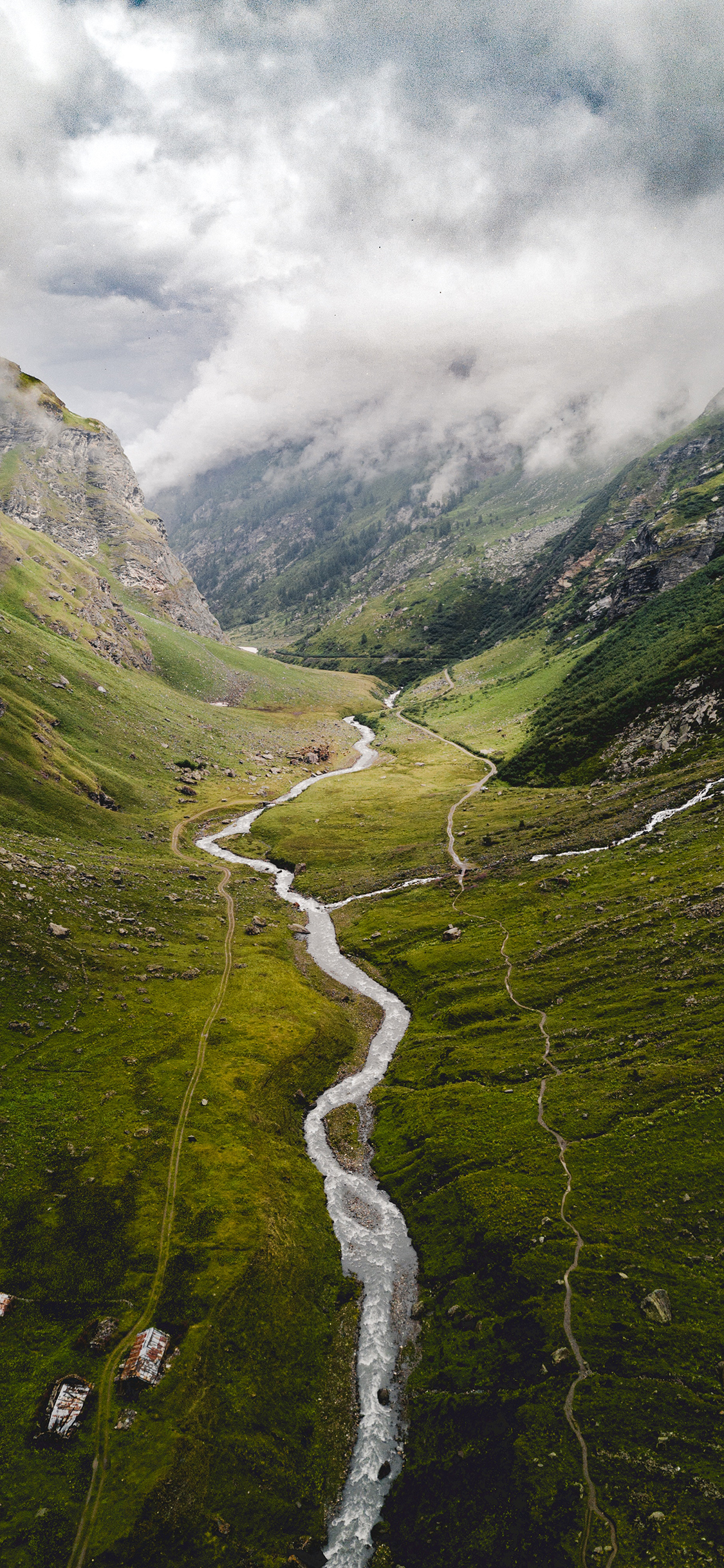 [2436×1125]山川 平原 云层 自然美景 苹果手机壁纸图片