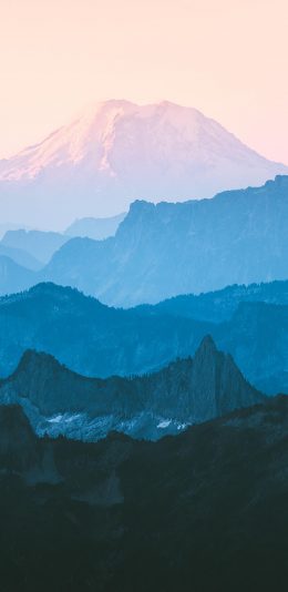 [2436x1125]山川 渐变 大自然 连绵不绝 苹果手机壁纸图片