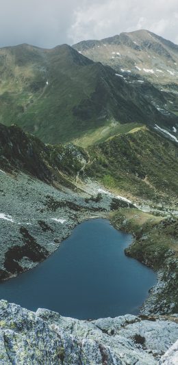 [2436x1125]山川 湖水 山脉 航拍 苹果手机壁纸图片