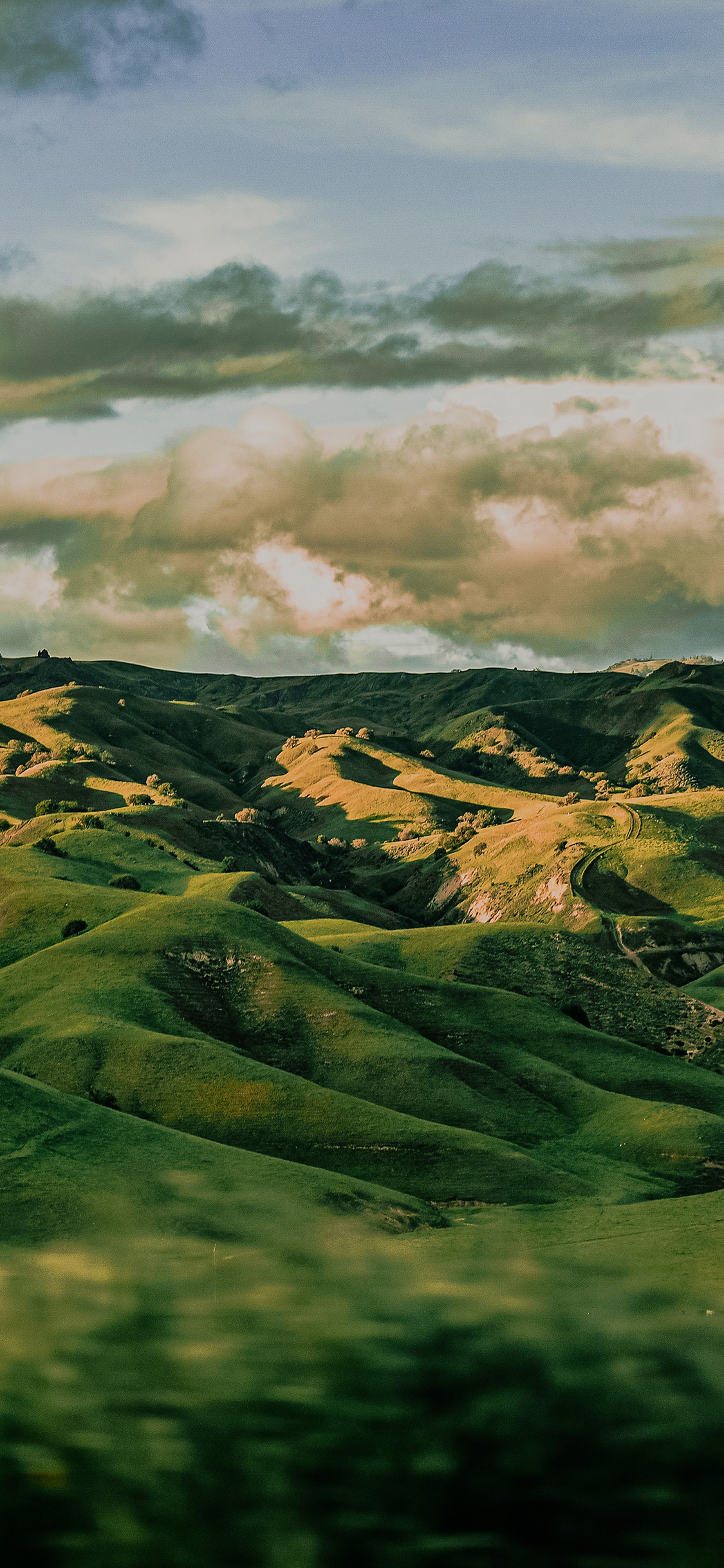[2436×1125]山川 绿色 大自然 平原 苹果手机壁纸图片