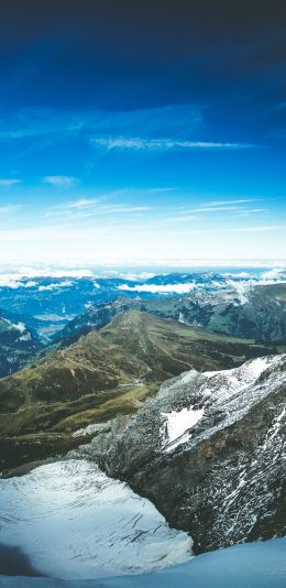 [2436x1125]山川 蓝天 航拍唯美 远眺 苹果手机壁纸图片