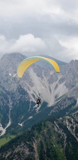 [2436x1125]山川 跳伞 极限 运动 苹果手机壁纸图片