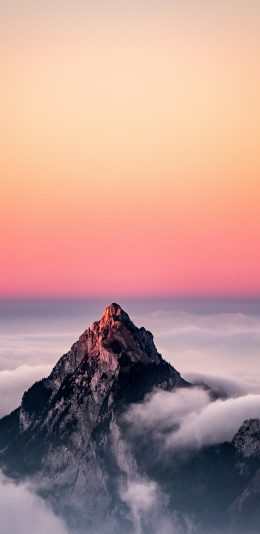 [2436x1125]山川 高山 夕阳 耸立 苹果手机壁纸图片