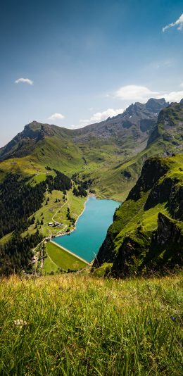 [2436x1125]山水 高山 湖水 草原 苹果手机壁纸图片