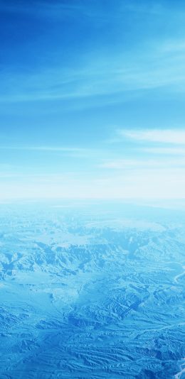 [2436x1125]山脉 地质 航拍 蓝色 天空 苹果手机壁纸图片