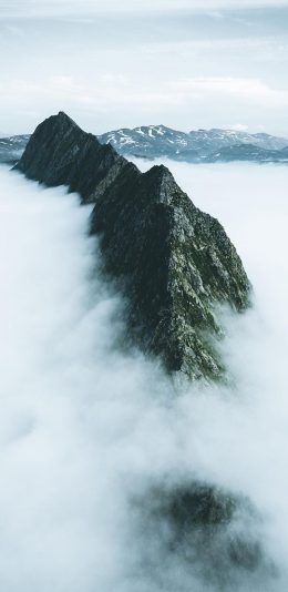 [2436x1125]山脉 高山 云海 俯拍 苹果手机壁纸图片