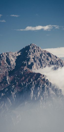 [2436x1125]山顶 天空 高山 岩石 苹果手机壁纸图片