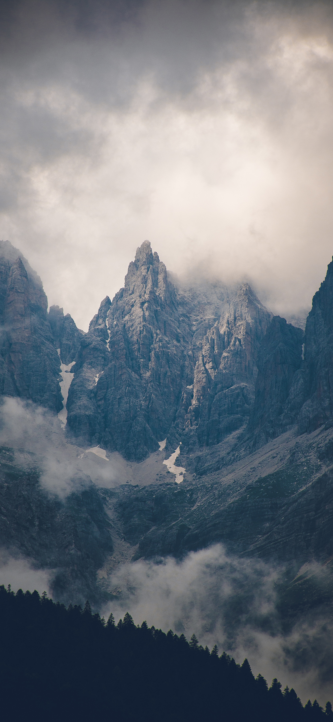 [2436×1125]崇山峻岭 群山 云雾缭绕 苹果手机壁纸图片