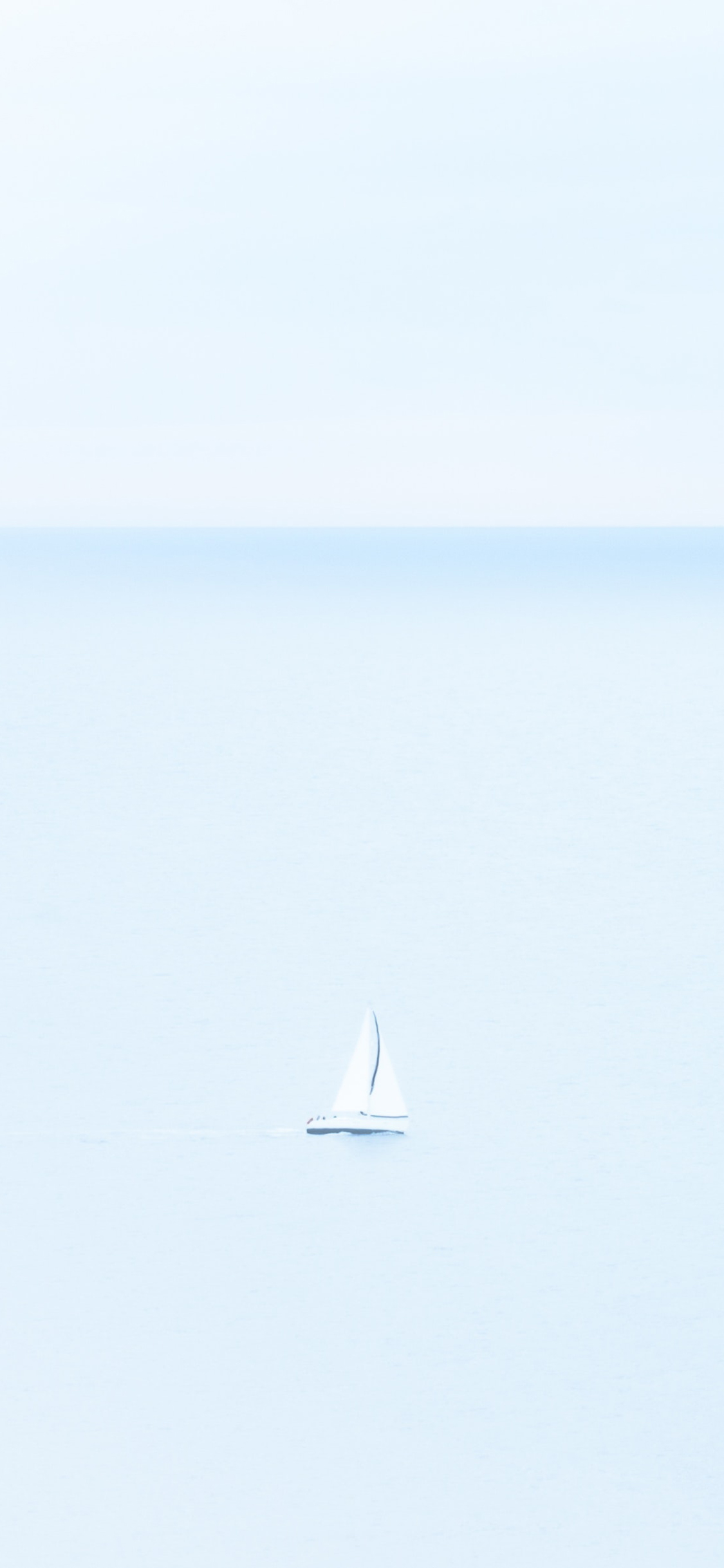[2436×1125]帆船 大海 海面 简约 清新 苹果手机壁纸图片