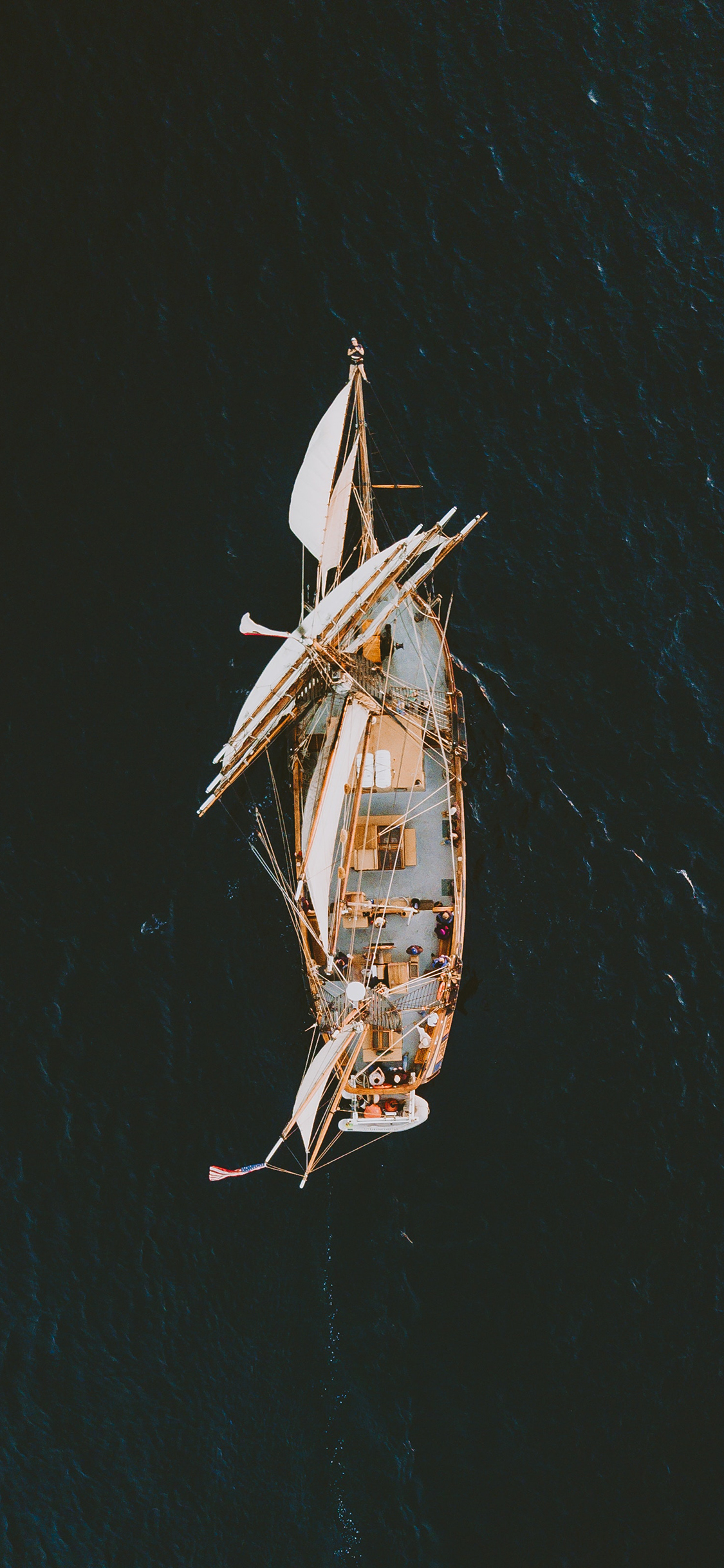 [2436×1125]帆船 大海 轮船 运载 货物 苹果手机壁纸图片