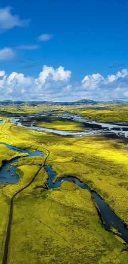 [2436x1125]平原 草原 河流 大自然 苹果手机壁纸图片
