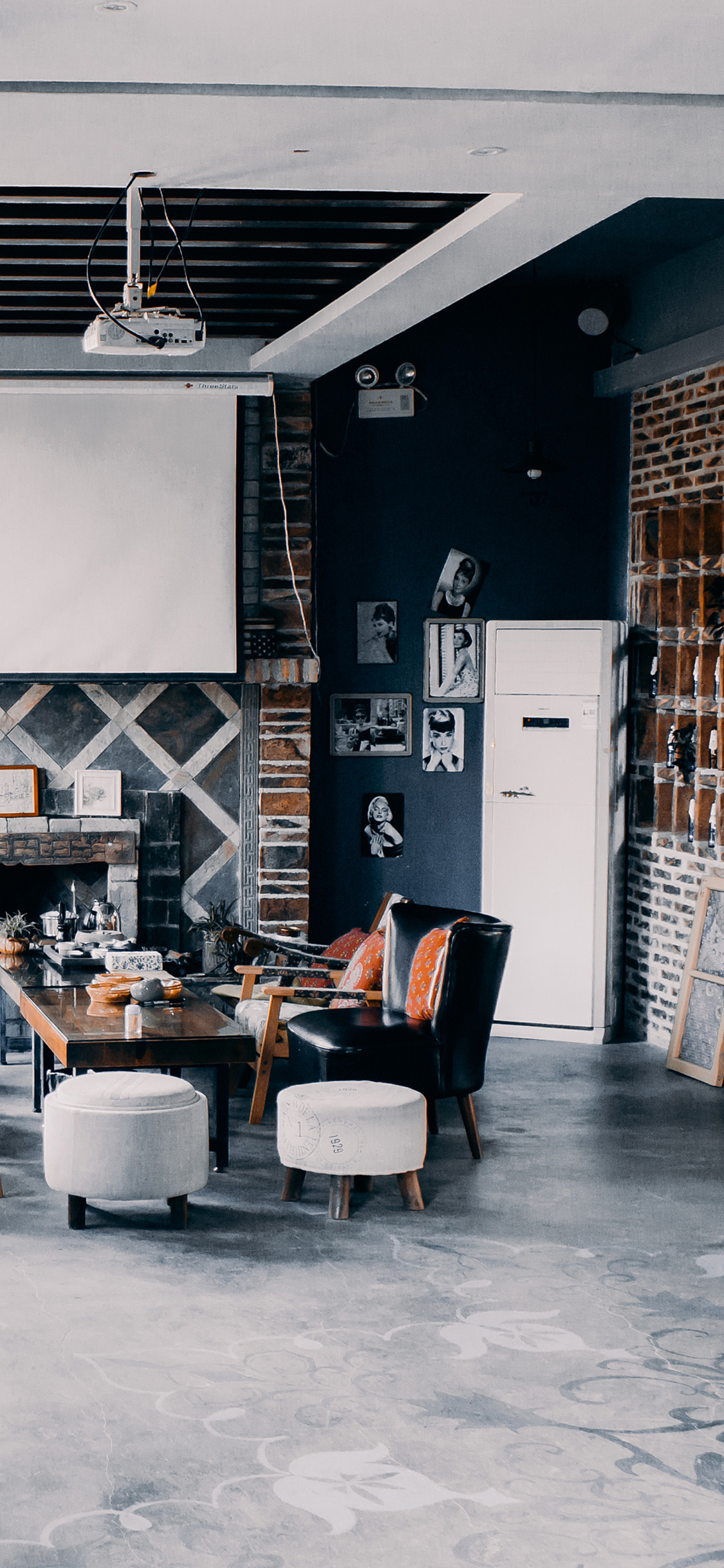 [2436×1125]店铺 装修 设计 桌椅 风格 苹果手机壁纸图片