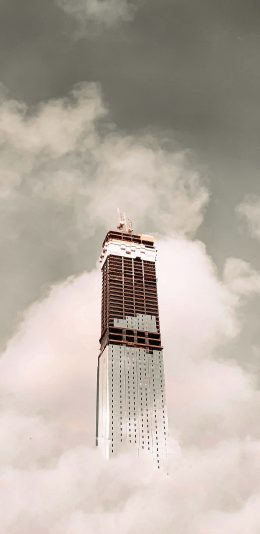 [2436x1125]建筑 云朵 天空 幕墙 建设 苹果手机壁纸图片