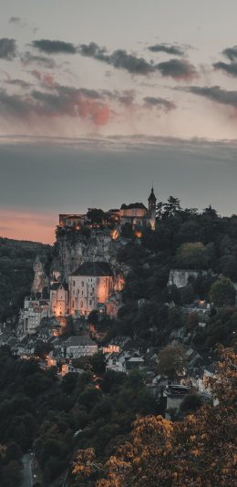 [2436x1125]建筑 依山而建 异域 苹果手机壁纸图片