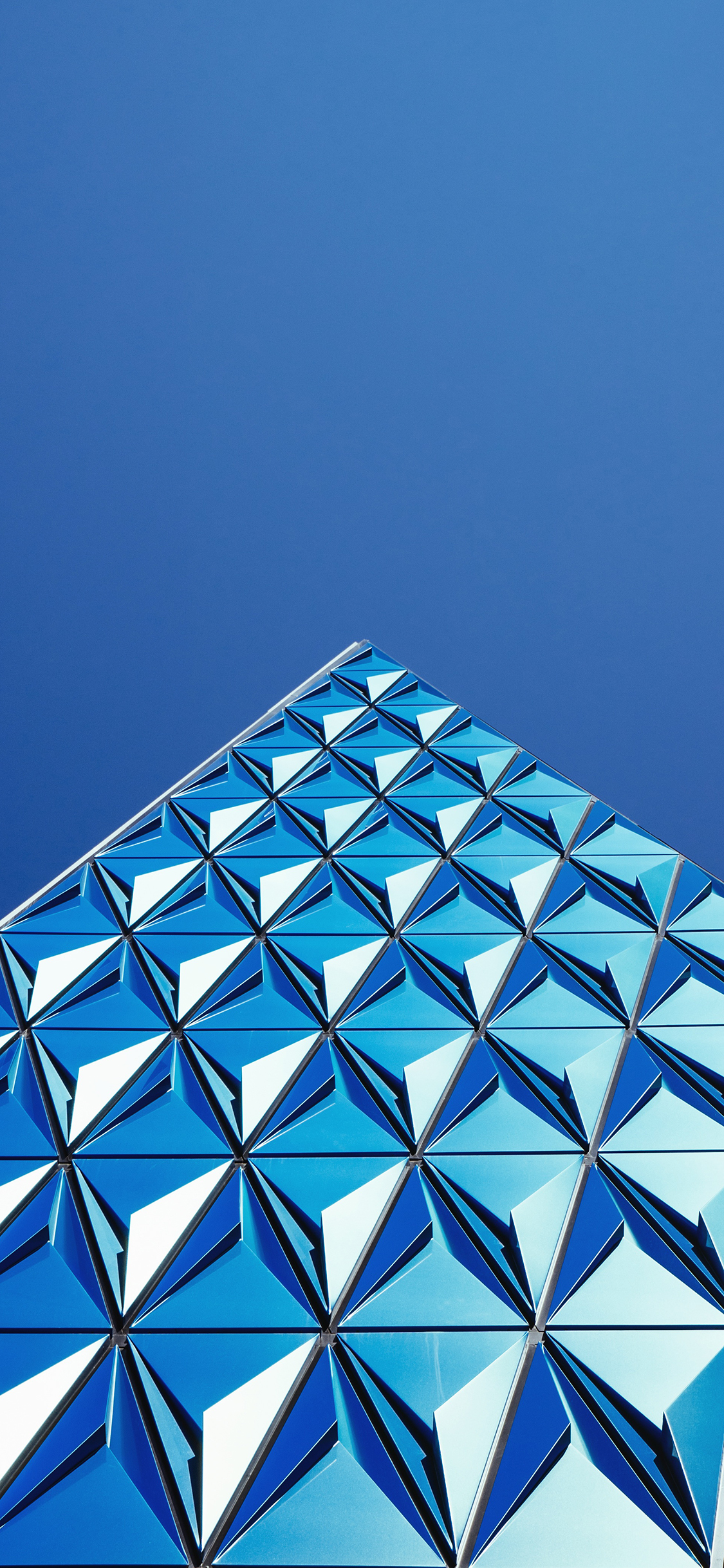 [2436×1125]建筑 几何 现代 蓝色 苹果手机壁纸图片