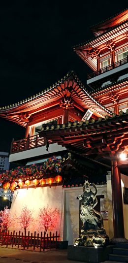[2436x1125]建筑 古风 辉煌 夜晚 灯光 苹果手机壁纸图片