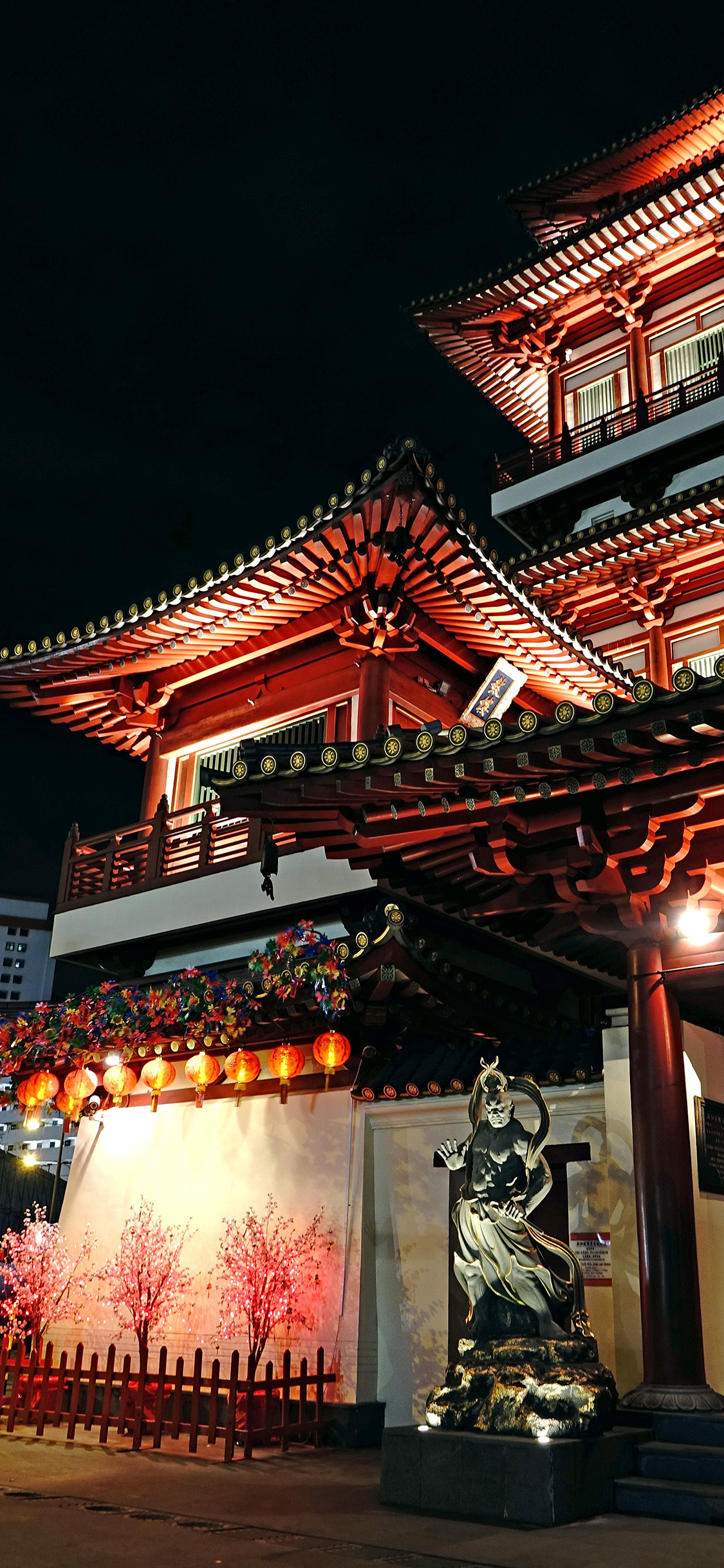 [2436×1125]建筑 古风 辉煌 夜晚 灯光 苹果手机壁纸图片