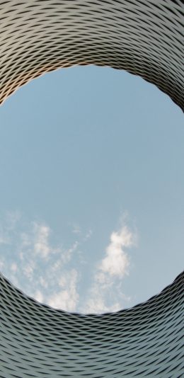[2436x1125]建筑 圆窗 蓝天白云 苹果手机壁纸图片