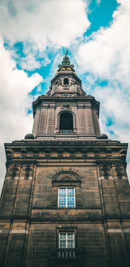 [2436x1125]建筑 城堡 异域 堡垒 蓝天白云 苹果手机壁纸图片
