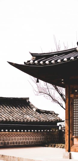 [2436x1125]建筑 复古 特色 屋檐 苹果手机壁纸图片