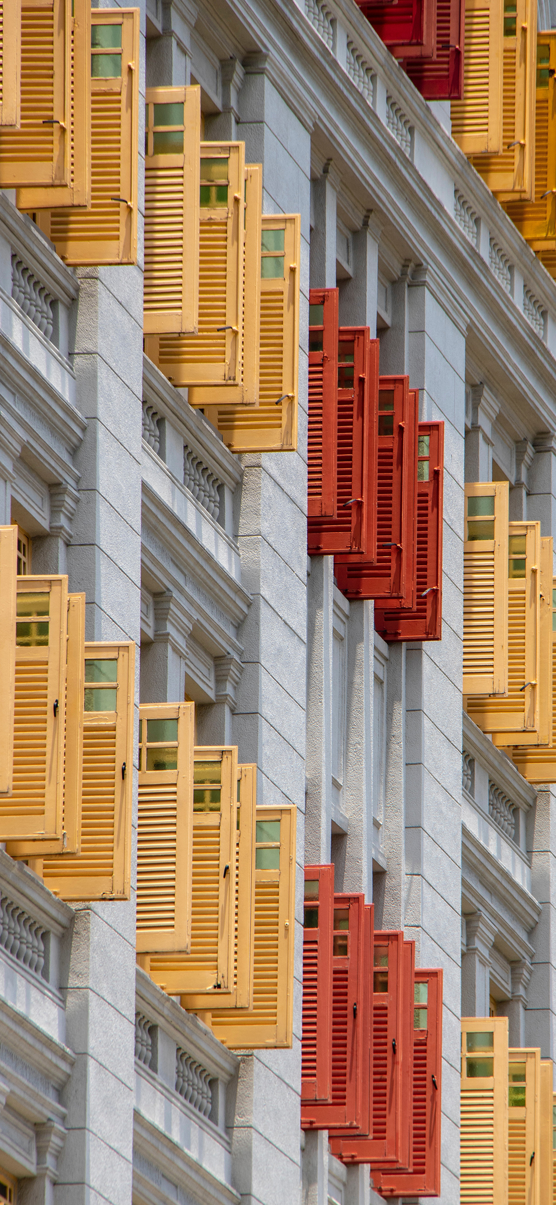 [2436×1125]建筑 外墙 窗户 色彩 苹果手机壁纸图片