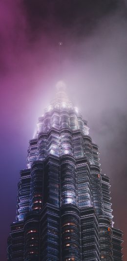 [2436x1125]建筑 大厦 夜晚 灯光 苹果手机壁纸图片