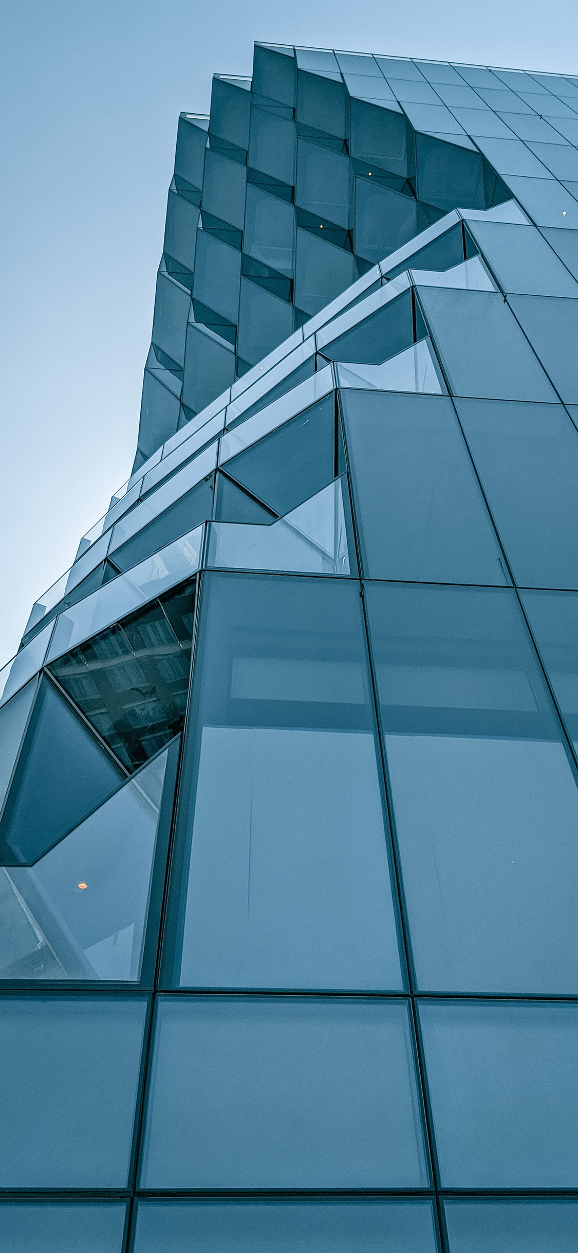 [2436×1125]建筑 大楼 大厦 蓝 苹果手机壁纸图片