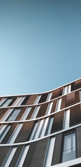 [2436x1125]建筑 大楼 简约 木百叶 苹果手机壁纸图片