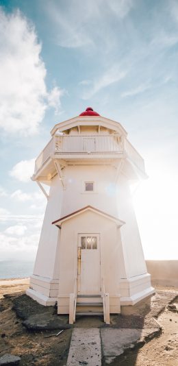[2436x1125]建筑 天空 云彩 灯塔 苹果手机壁纸图片
