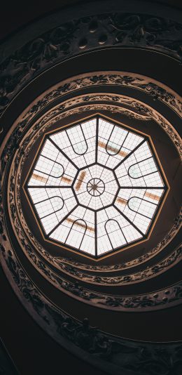 [2436x1125]建筑 天窗 雕花 螺旋 工艺 苹果手机壁纸图片