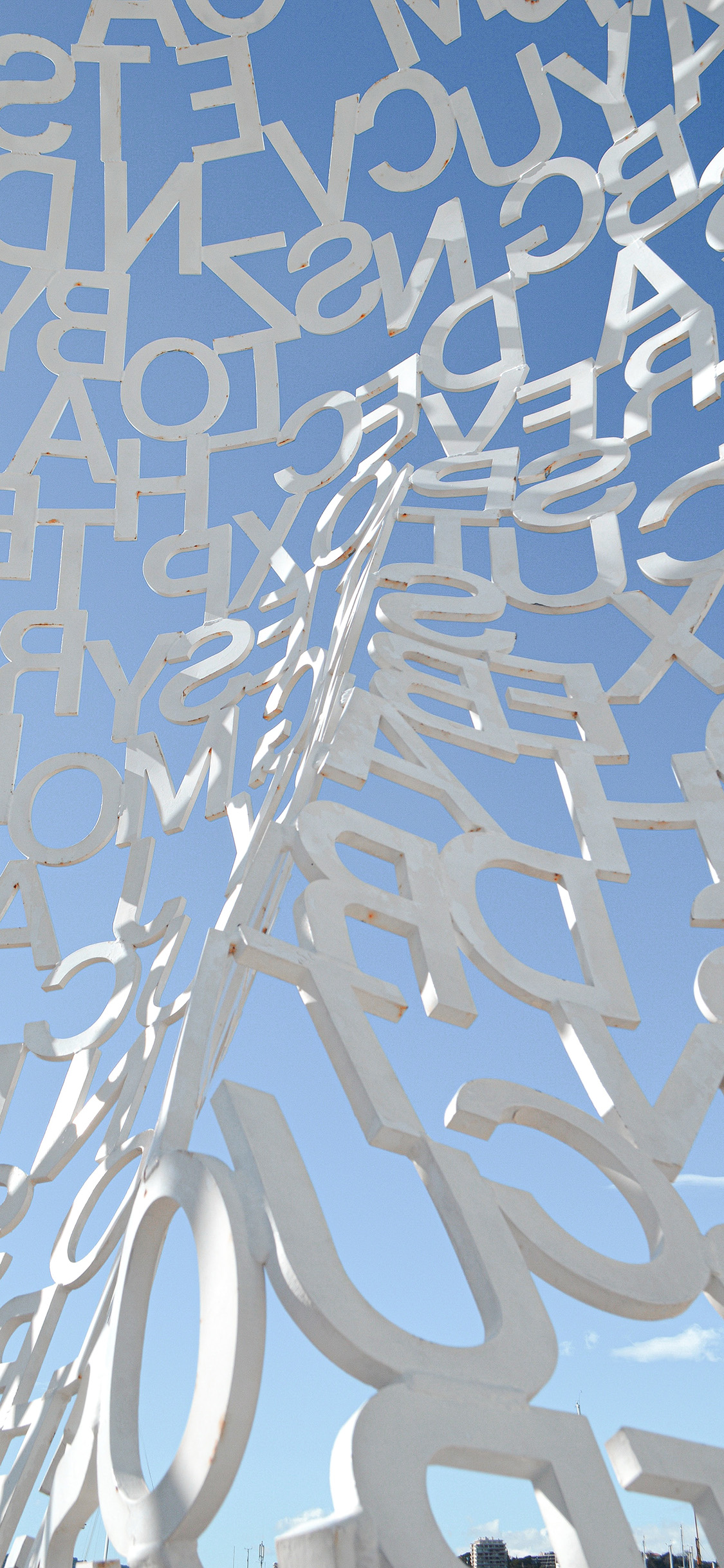 [2436×1125]建筑 字母 连接 创意 苹果手机壁纸图片