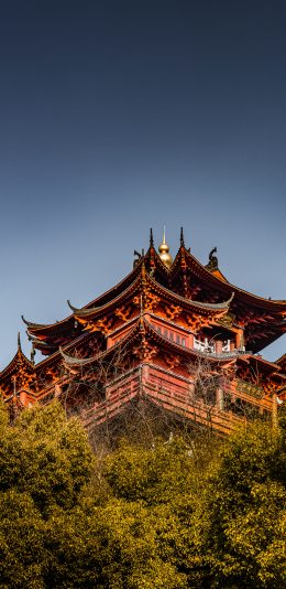 [2436x1125]建筑 屋檐 中国 景点 苹果手机壁纸图片