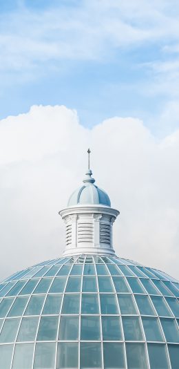 [2436x1125]建筑 屋顶 蓝天 白云 天空 城堡 苹果手机壁纸图片