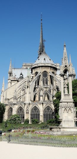 [2436x1125]建筑 巴黎圣母院 法国 地标 苹果手机壁纸图片