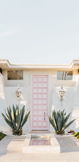 [2436x1125]建筑 庭院 门楼 绿植 苹果手机壁纸图片