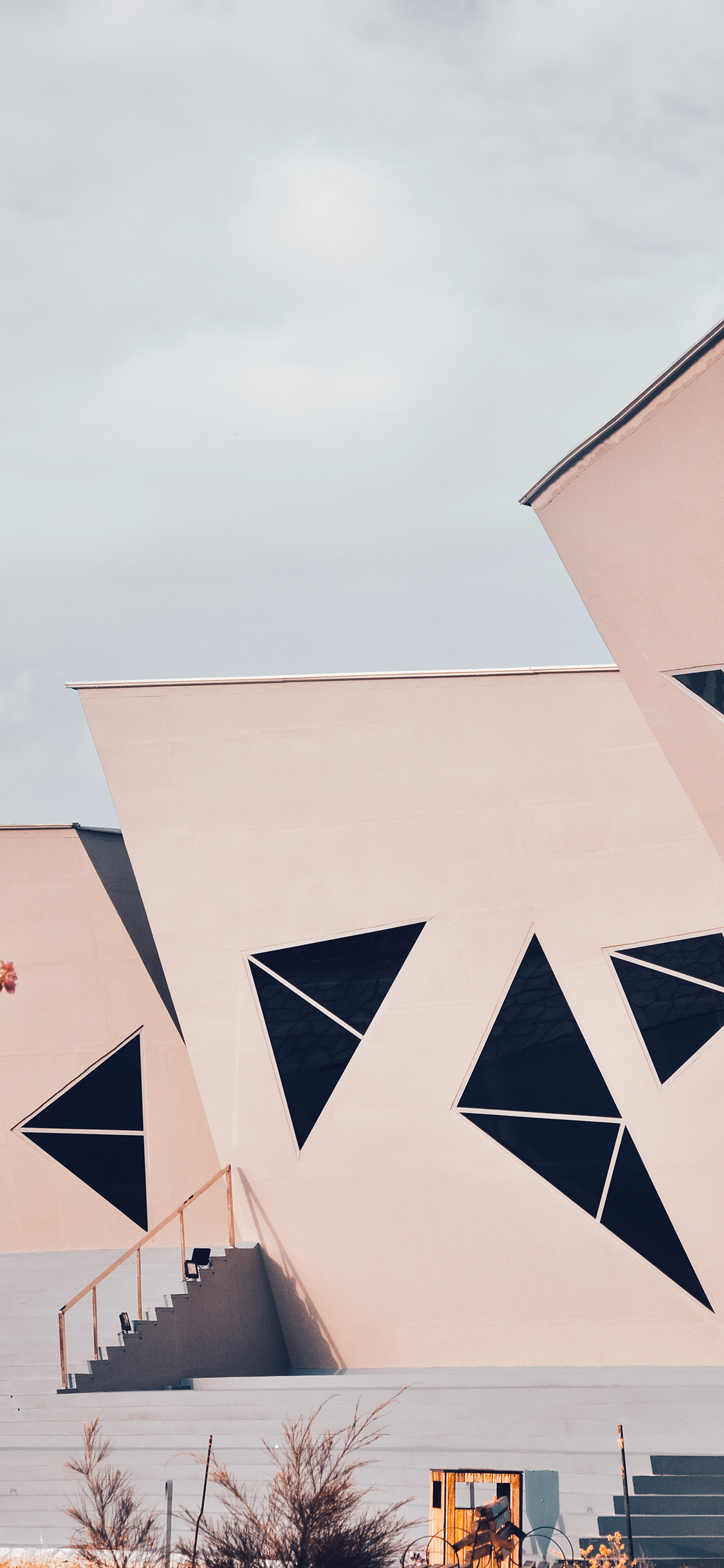 [2436×1125]建筑 房屋 三角 设计 苹果手机壁纸图片