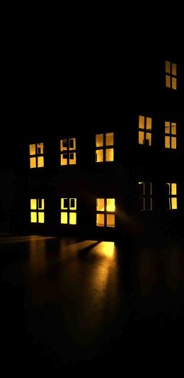 [2436x1125]建筑 房屋 夜晚 照明 苹果手机壁纸图片