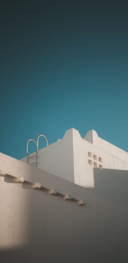 [2436x1125]建筑 房屋 梯子 简约 苹果手机壁纸图片