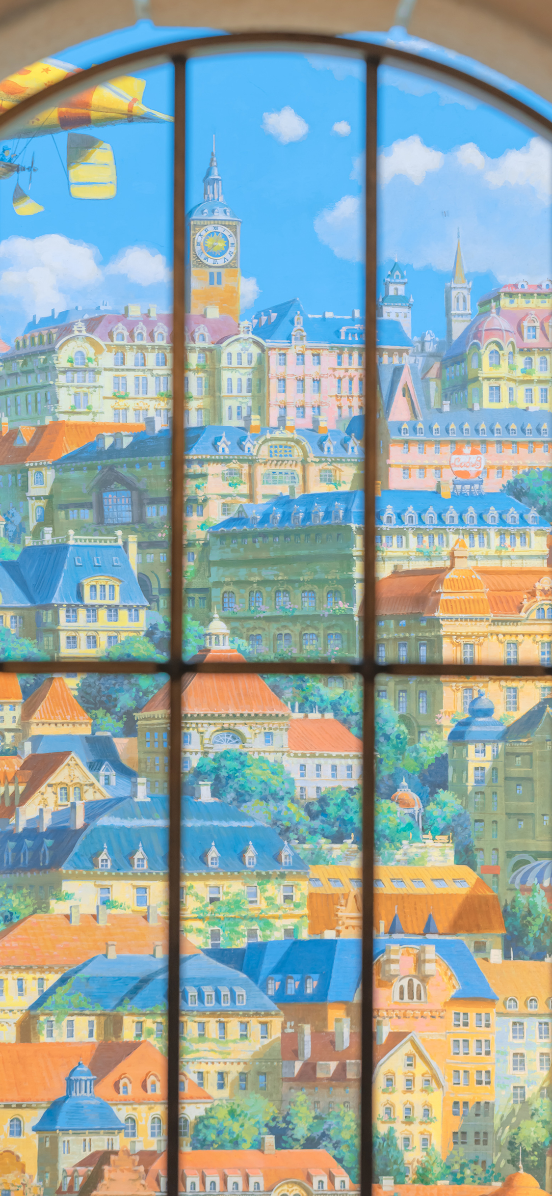 [2436×1125]建筑 房屋 窗外 阳光 城市 苹果手机壁纸图片