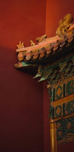 [2436x1125]建筑 故宫 宫墙 屋檐 苹果手机壁纸图片