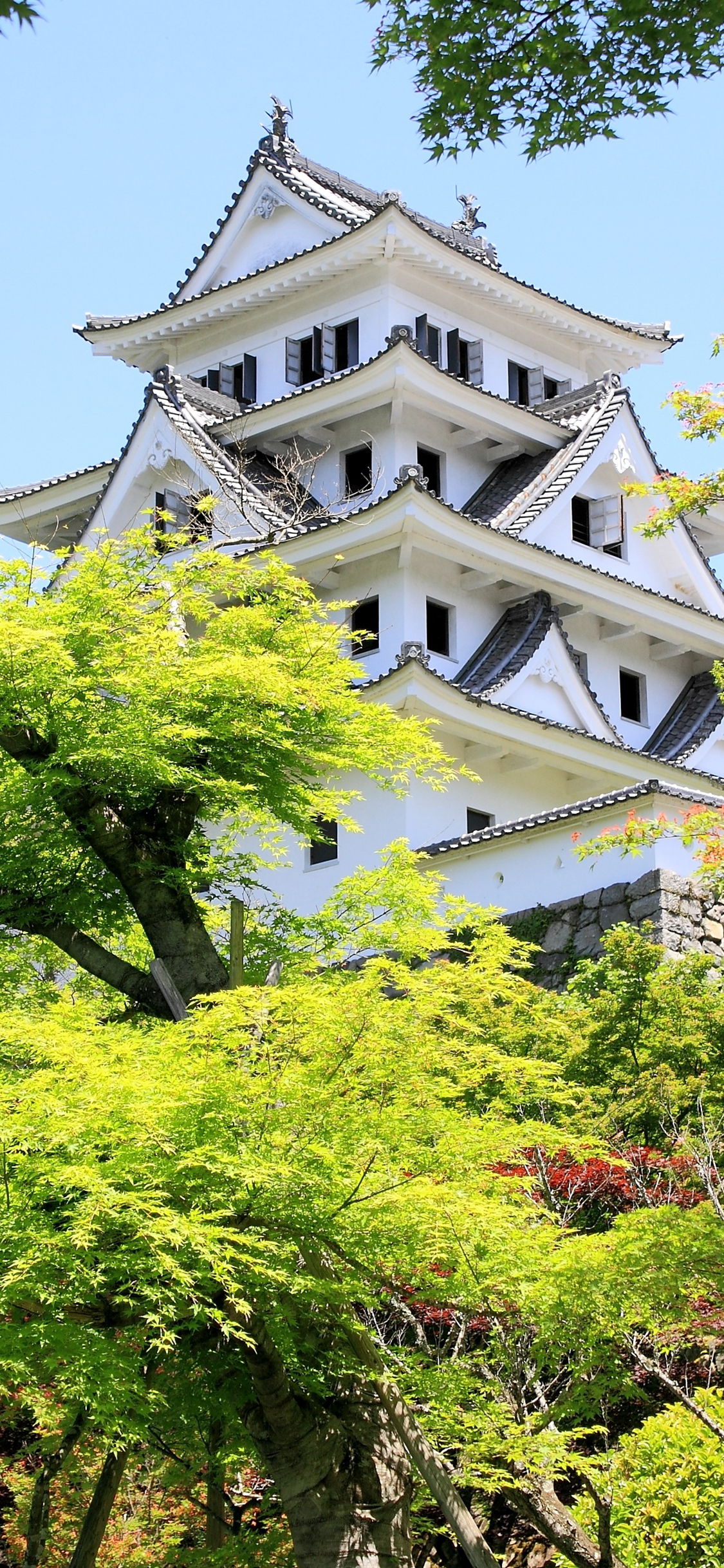 [2436×1125]建筑 日式 屋檐 风格 苹果手机壁纸图片