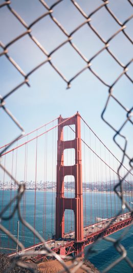 [2436x1125]建筑 旧金山 桥梁 金门海峡 苹果手机壁纸图片