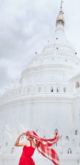 [2436x1125]建筑 景点 佛像 洁白 女孩写真 苹果手机壁纸图片