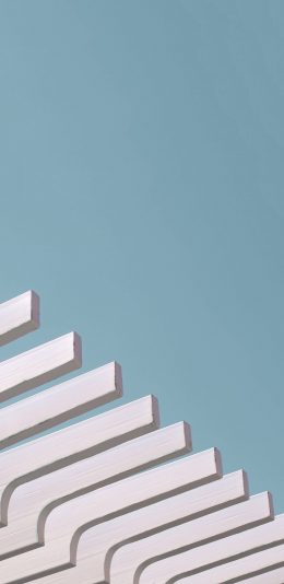 [2436x1125]建筑 柱子 横条 排列 蓝色 苹果手机壁纸图片