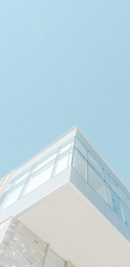 [2436x1125]建筑 楼房 简约 蓝白 小清新 唯美 苹果手机壁纸图片