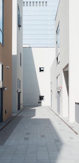[2436x1125]建筑 楼房 简约 道路 现代 苹果手机壁纸图片