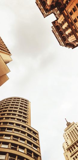 [2436x1125]建筑 楼房 高楼大厦 仰视 城市 苹果手机壁纸图片