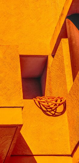 [2436x1125]建筑 楼房 黄色 绳子 苹果手机壁纸图片