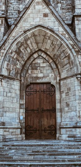[2436x1125]建筑 欧式 城堡 大门 苹果手机壁纸图片